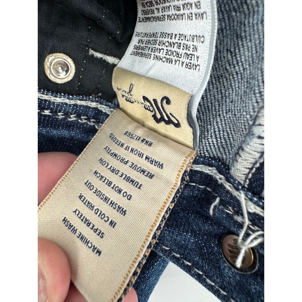 Miss Me Bradbury Bootcut Jeans Womens 28 Blue Crystal Embellished Flap Pocket - Picture 10 of 16